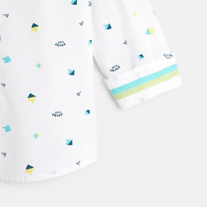 Chemise imprimée Yacht Club blanche bébé garçon
