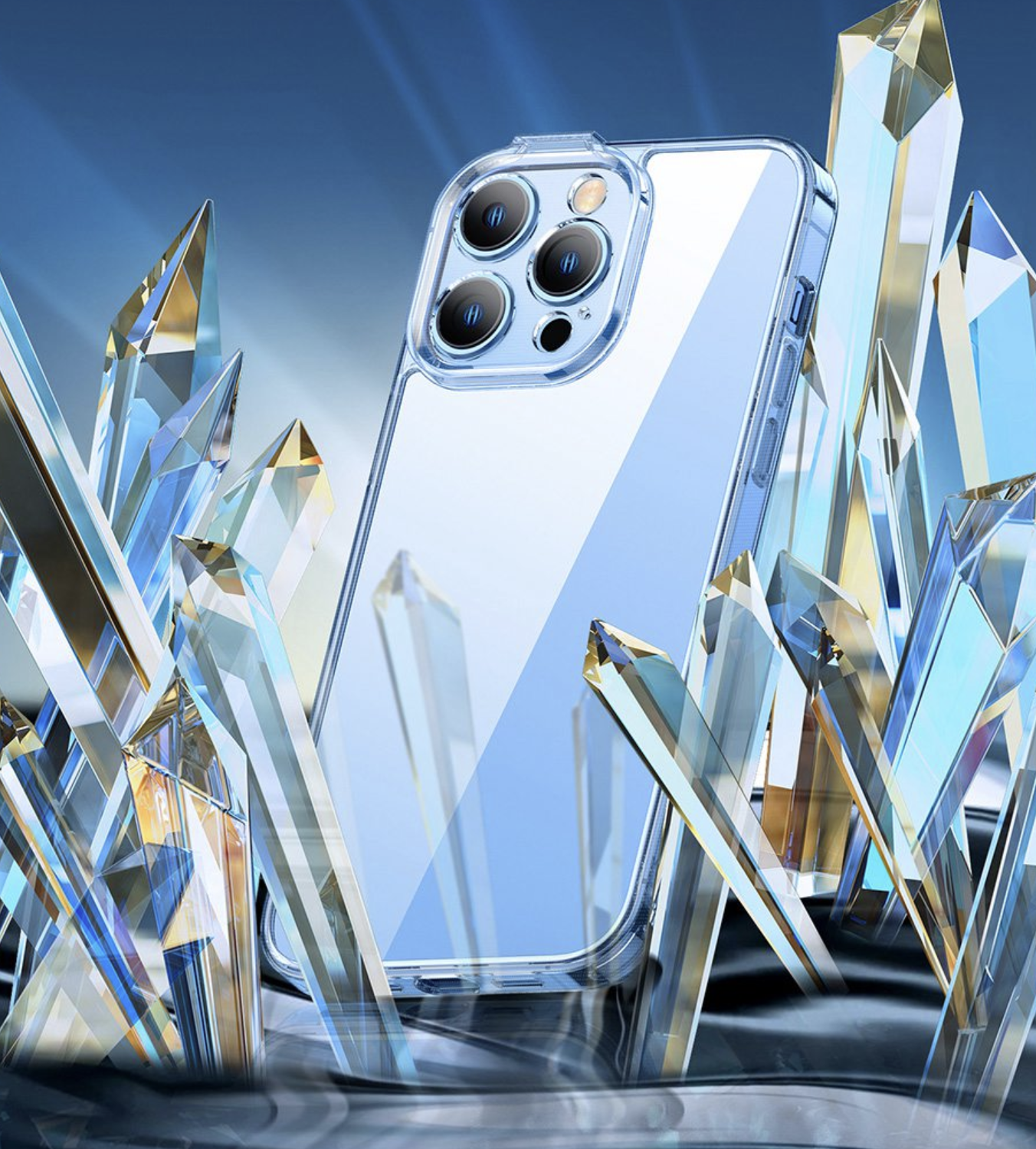 iPhone 14 Pro Max Hülle TPU Bumper Super-Keramikglas mit Kameraschutz   Display Panzerglas - Transparent
