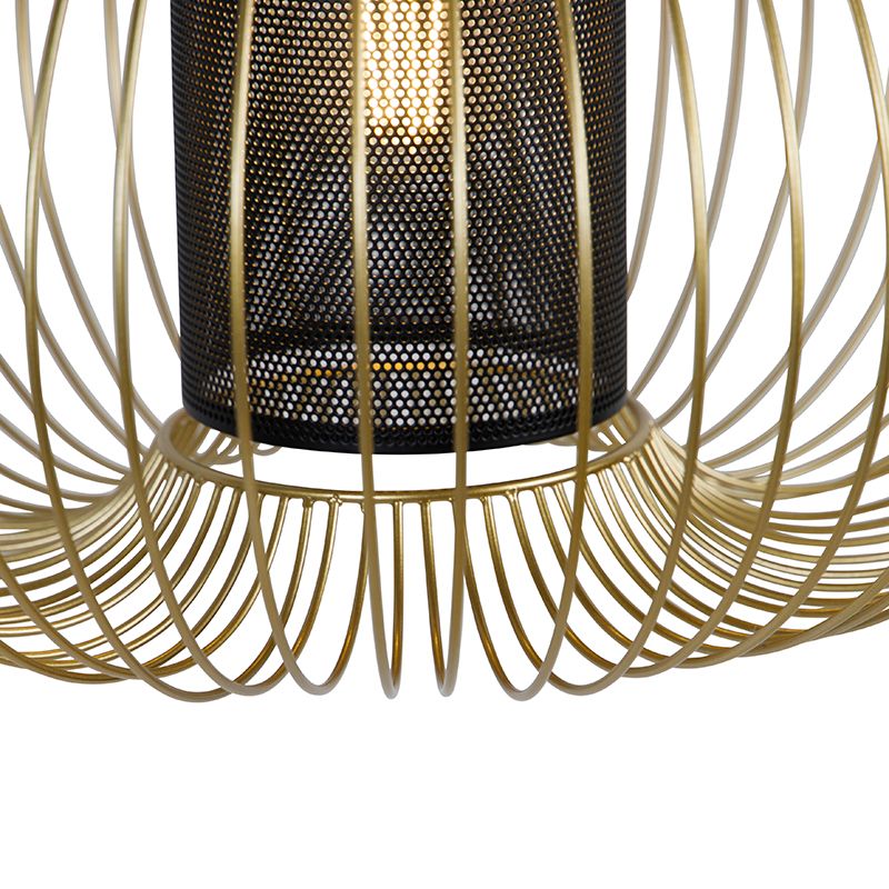 Design hanglamp goud met zwart 50 cm - Marnie