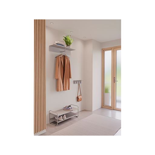 Zone A-Hallway Shelf Knagerække, Soft Grey