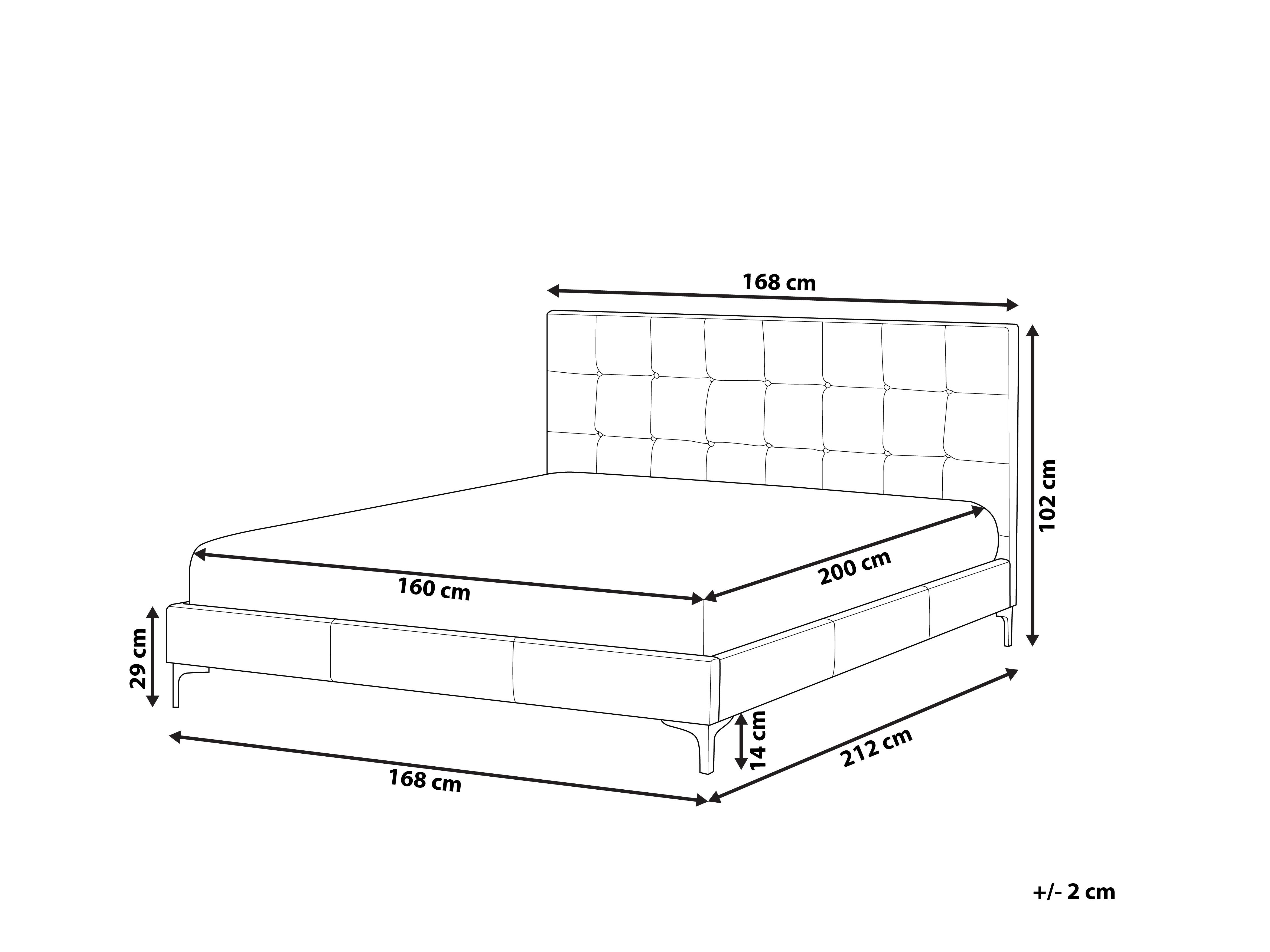 Bed Kunstleer AMBERT 160 x 200 cm Taupe