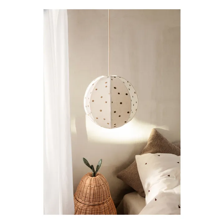 Ferm Living Kids Abat-jour brodé Pois | Blanc cassé