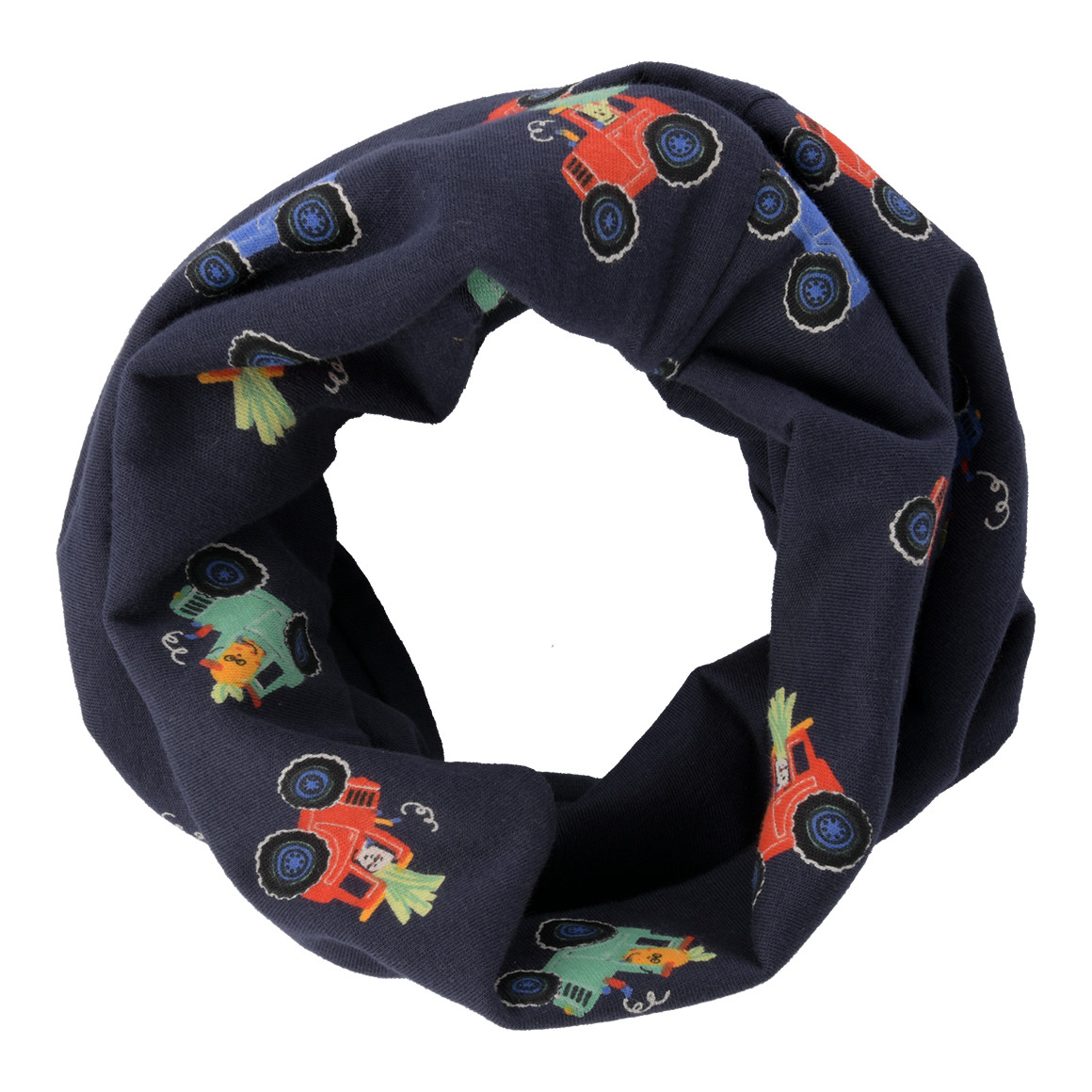 Topolino Jungen Snood mit Traktor-Allover dunkelblau