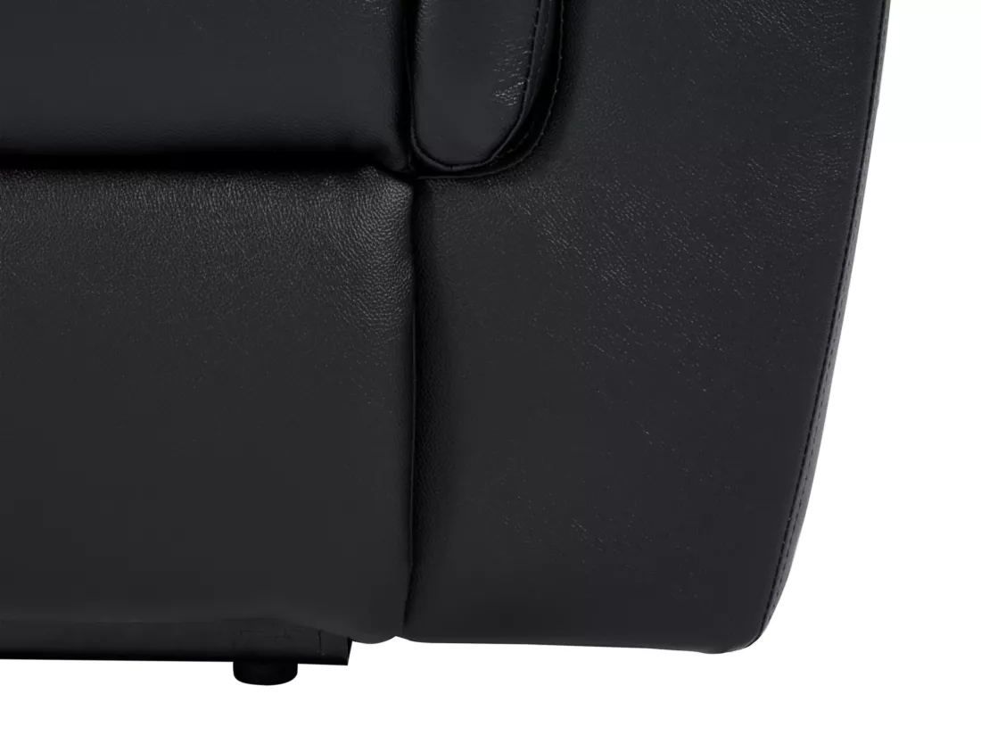 Canapé 3 places et un fauteuil relax électrique en cuir KENNETH - Noir