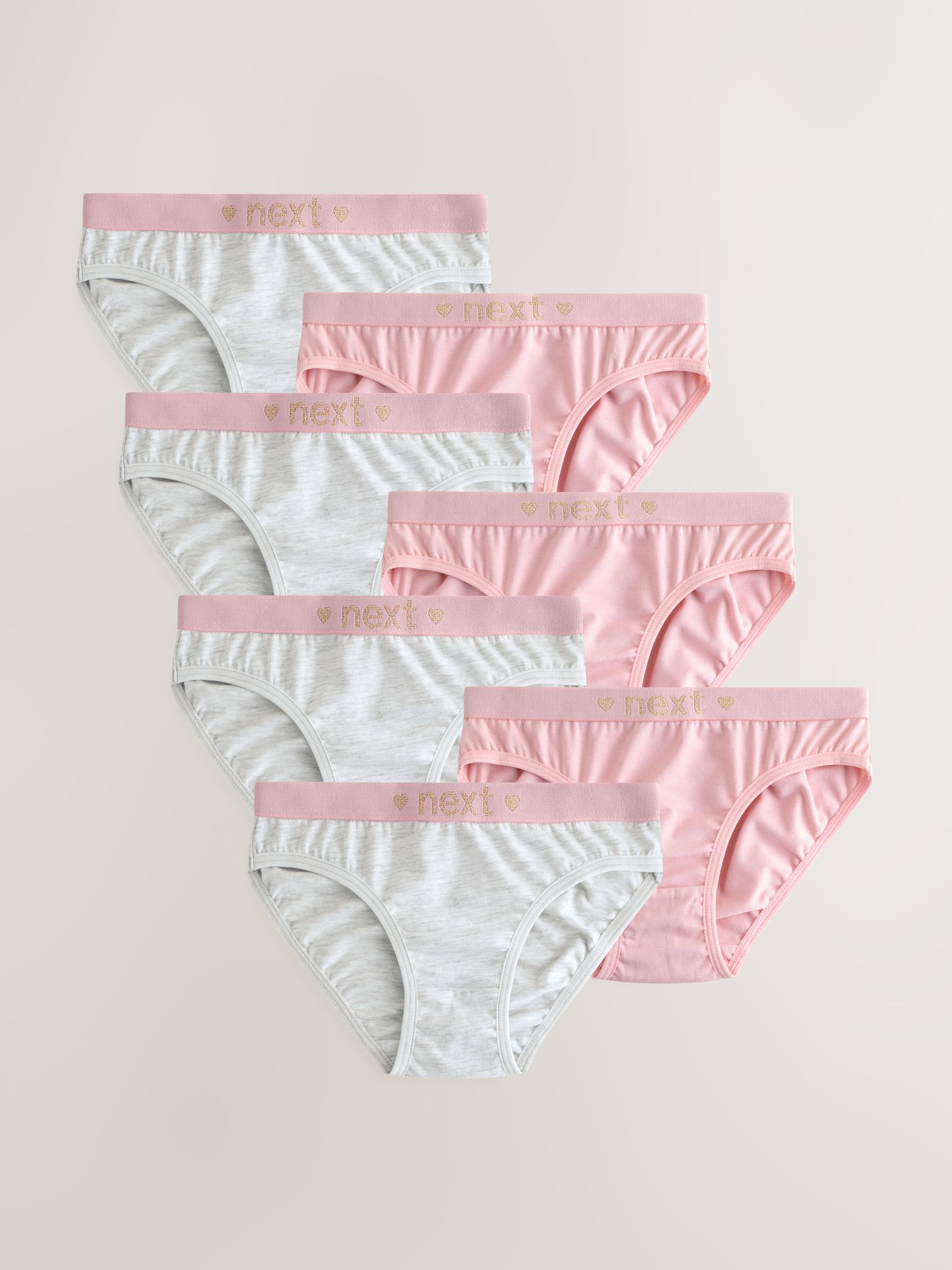 Roze/grijs - Verpakking van 7 bikinibroekjes (5-16 jr)
