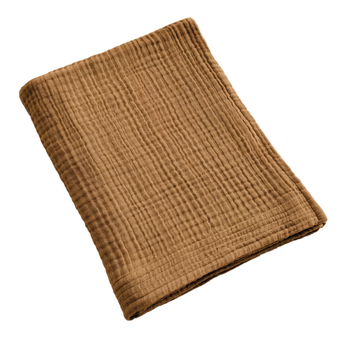 Serviette de bain gaze de coton (90 x 150 cm) Gaïa Camel