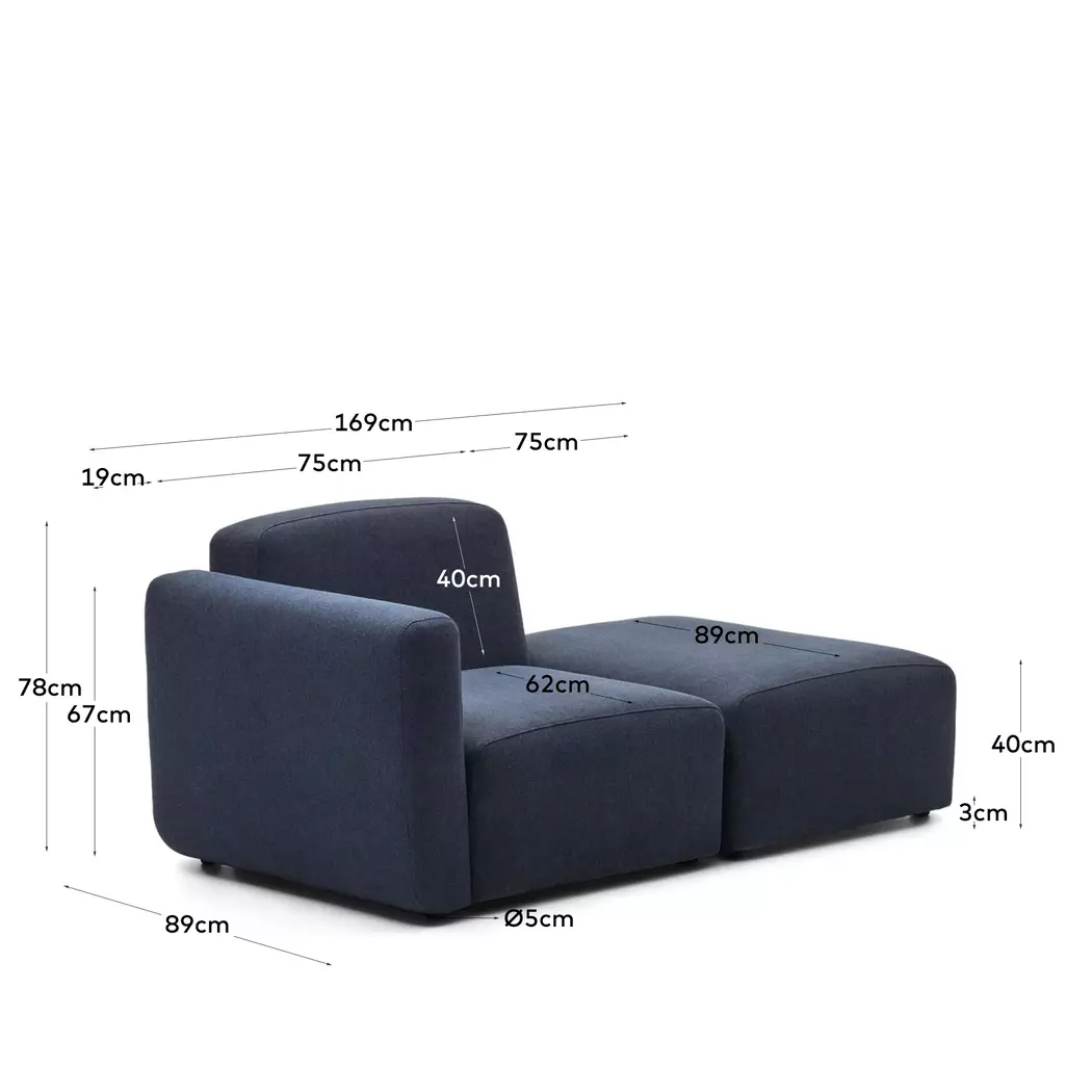 1-Sitzer mit Anstellhocker Neom
