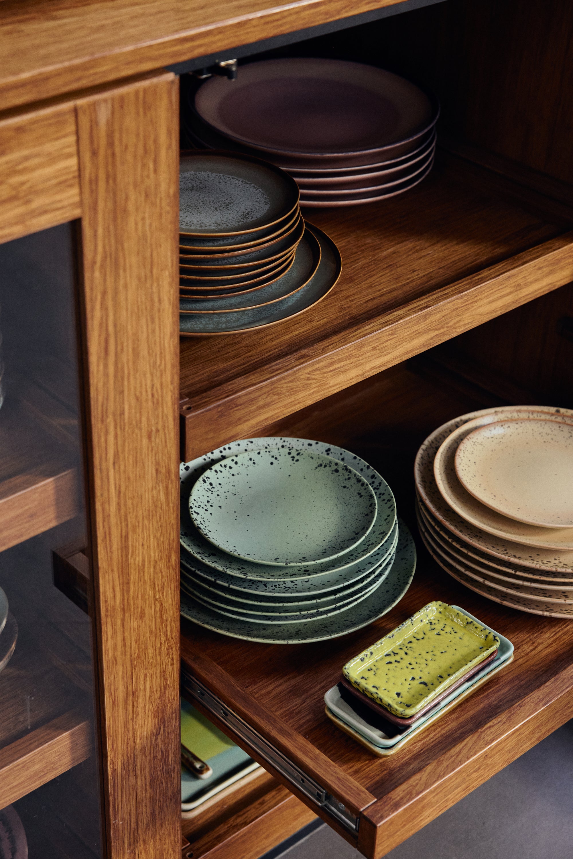 HKliving 70's Ceramics Dinerbord Ã 27,5 cm - Set van 2 - Fleck