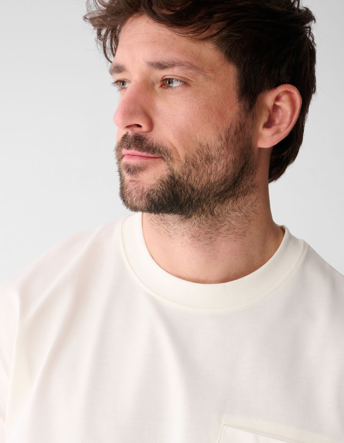 Pocket T-shirt Gebroken Wit