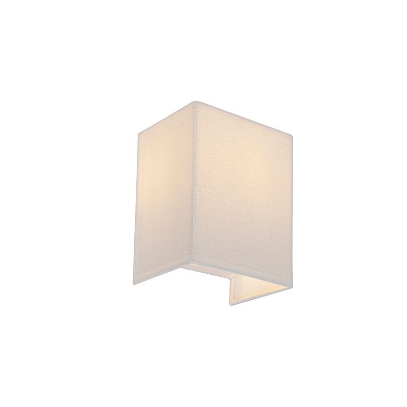 Moderne wandlamp jute wit met stoffen kap  - Vete