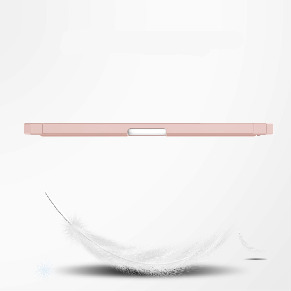 iPad Mini 7 (2024) / Mini 6 (2021) Smart Cover Hybrid Hülle   Apple Pencil Halterung - Rosa / Transparent