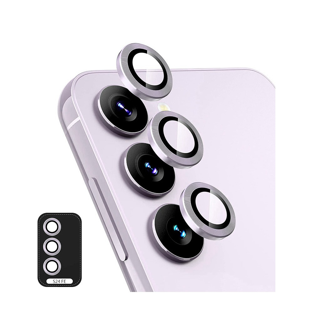 Samsung Galaxy S24 FE Kameraschutz Objektiv Ring Protector Abdeckung - Lila