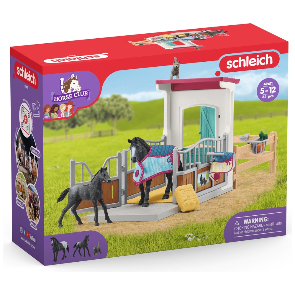 Schleich Horse Club Pferdeanhänger mit Stute und Fohlen 42611