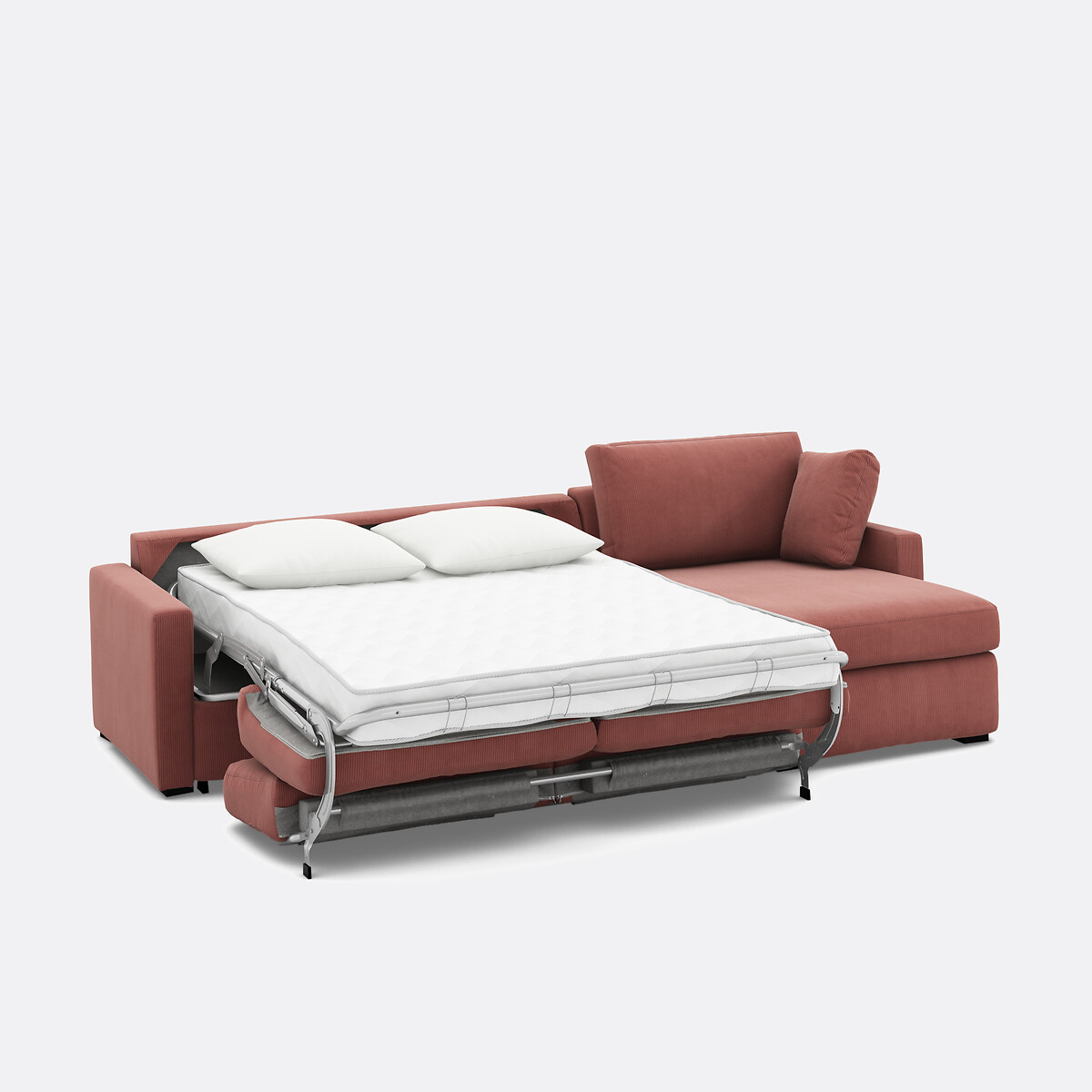 LA REDOUTE INTERIEURS<br>Sofá cama de canto em bombazina fina, Bultex, Timor