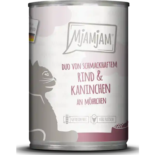 Duo von schmackhaftem Rind & Kaninchen an Möhrchen 400g