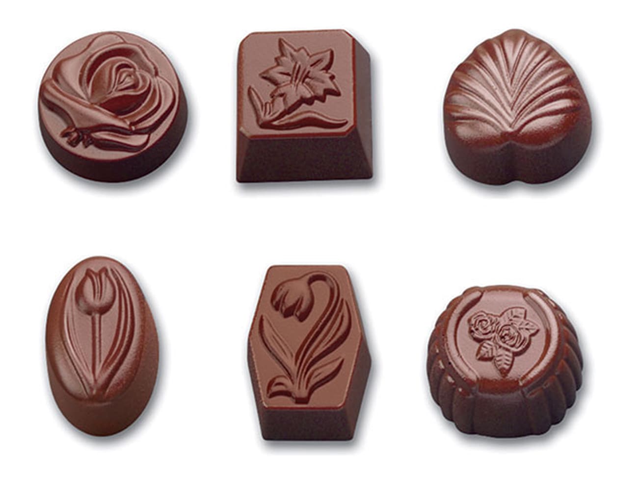 Moule chocolat - fleurs assorties
