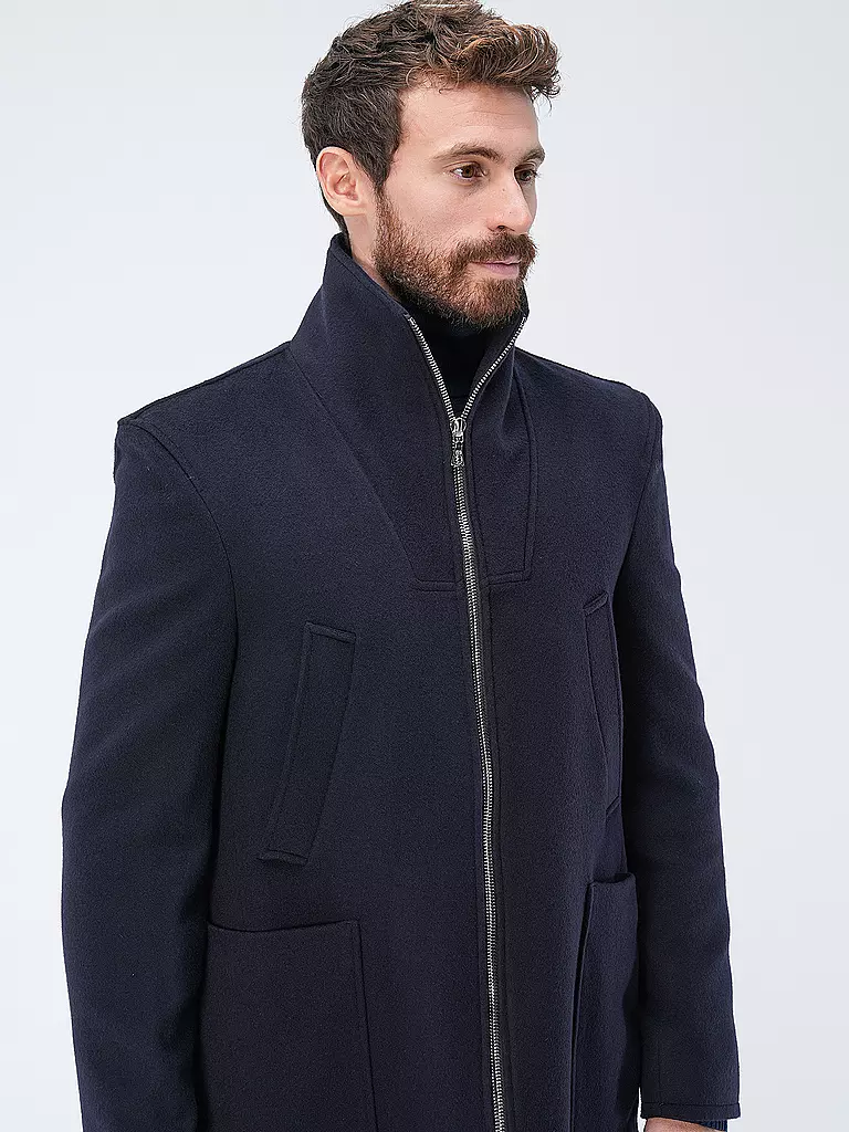 OFFICINE GENERALE Wollmantel PHILIP MOCKNECK dunkelblau