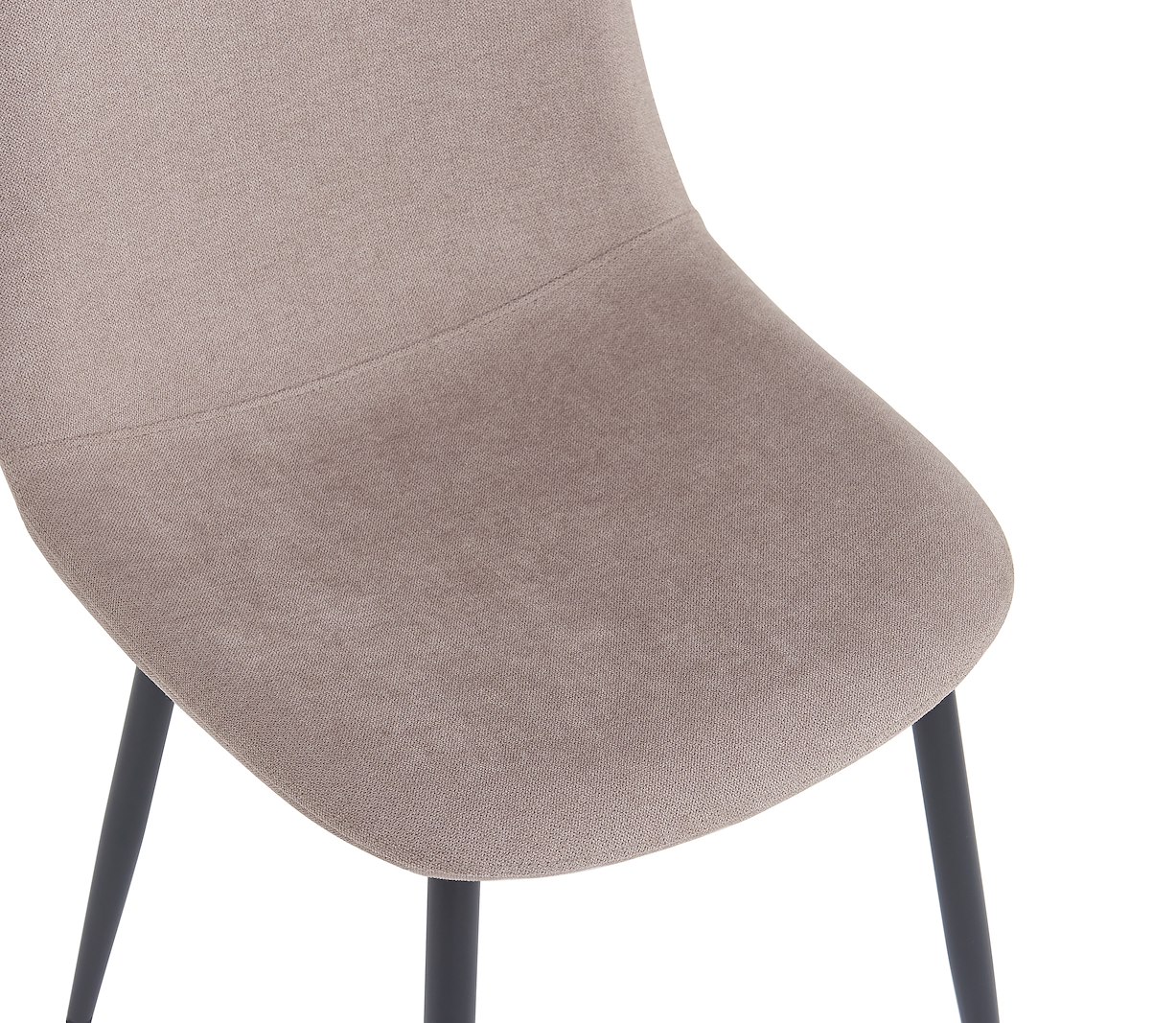 Venus spisestol Tekstil Lino 39 dark beige med sortlakkert metall