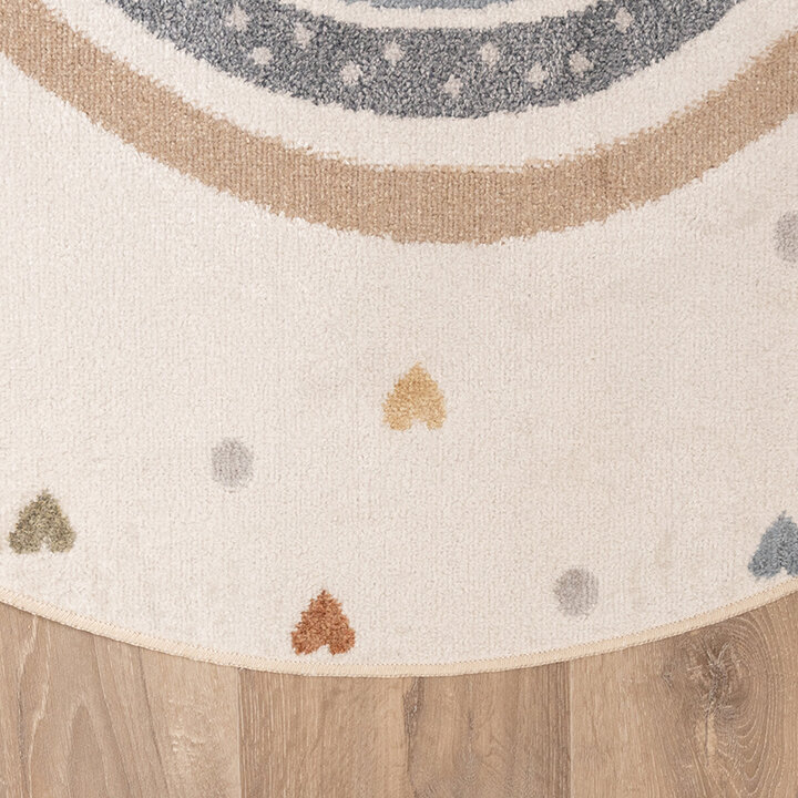 Rond wasbaar kindervloerkleed - Ravi Rainbow Multicolor