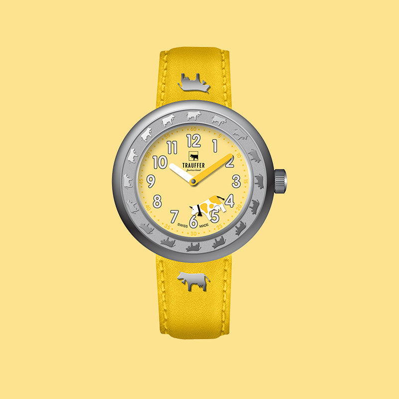 Trauffer Kinderuhr Gelb