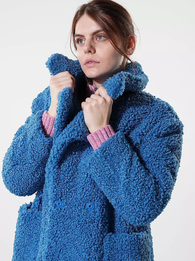 RICH & ROYAL Jacke in Felloptik blau