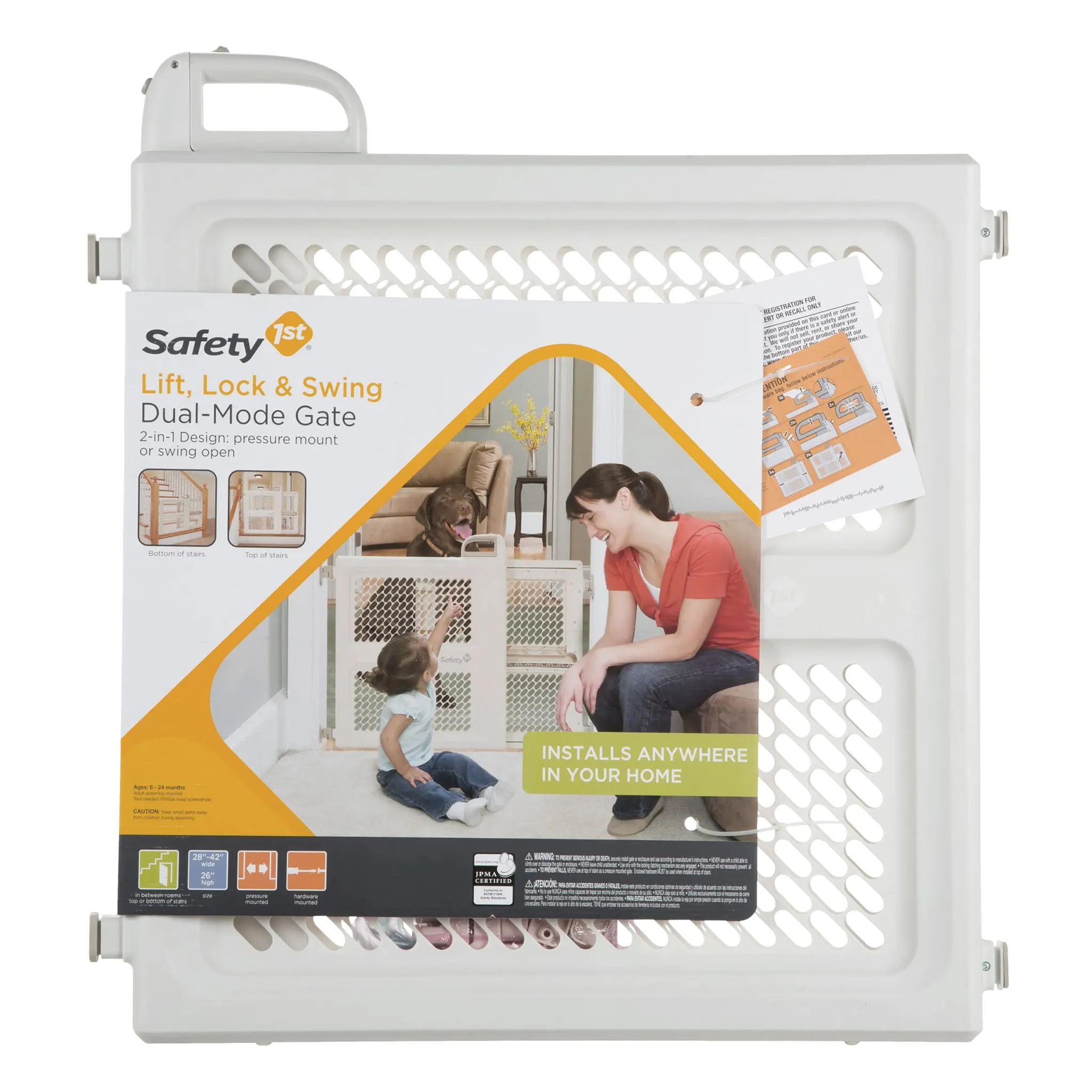 Safety 1st Barrière à deux Modes - Soulever, Verrouiller & Ouvrir