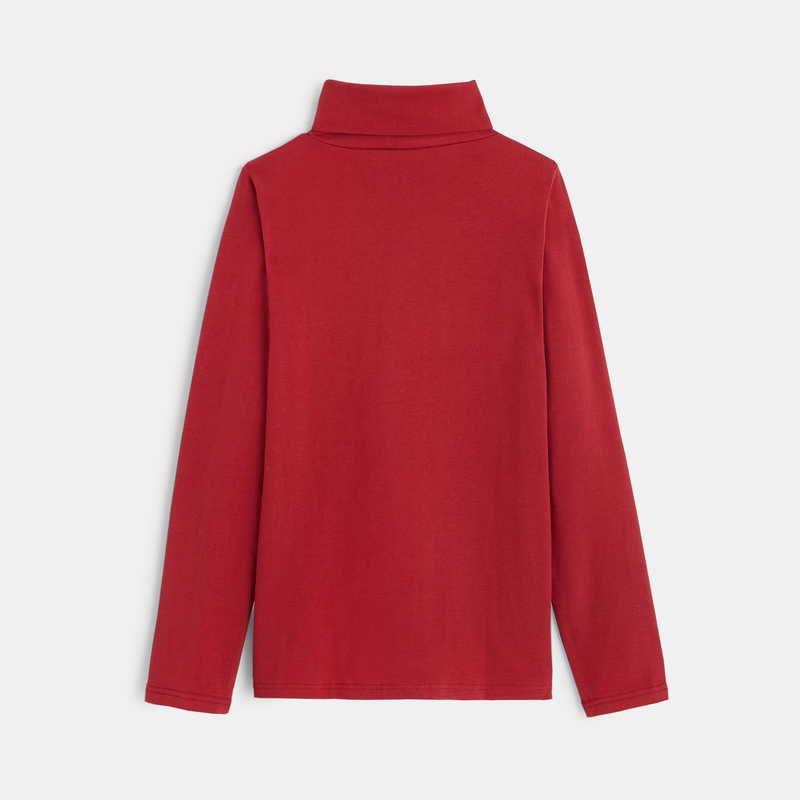 T-shirt col roulé manches longues rouge garçon