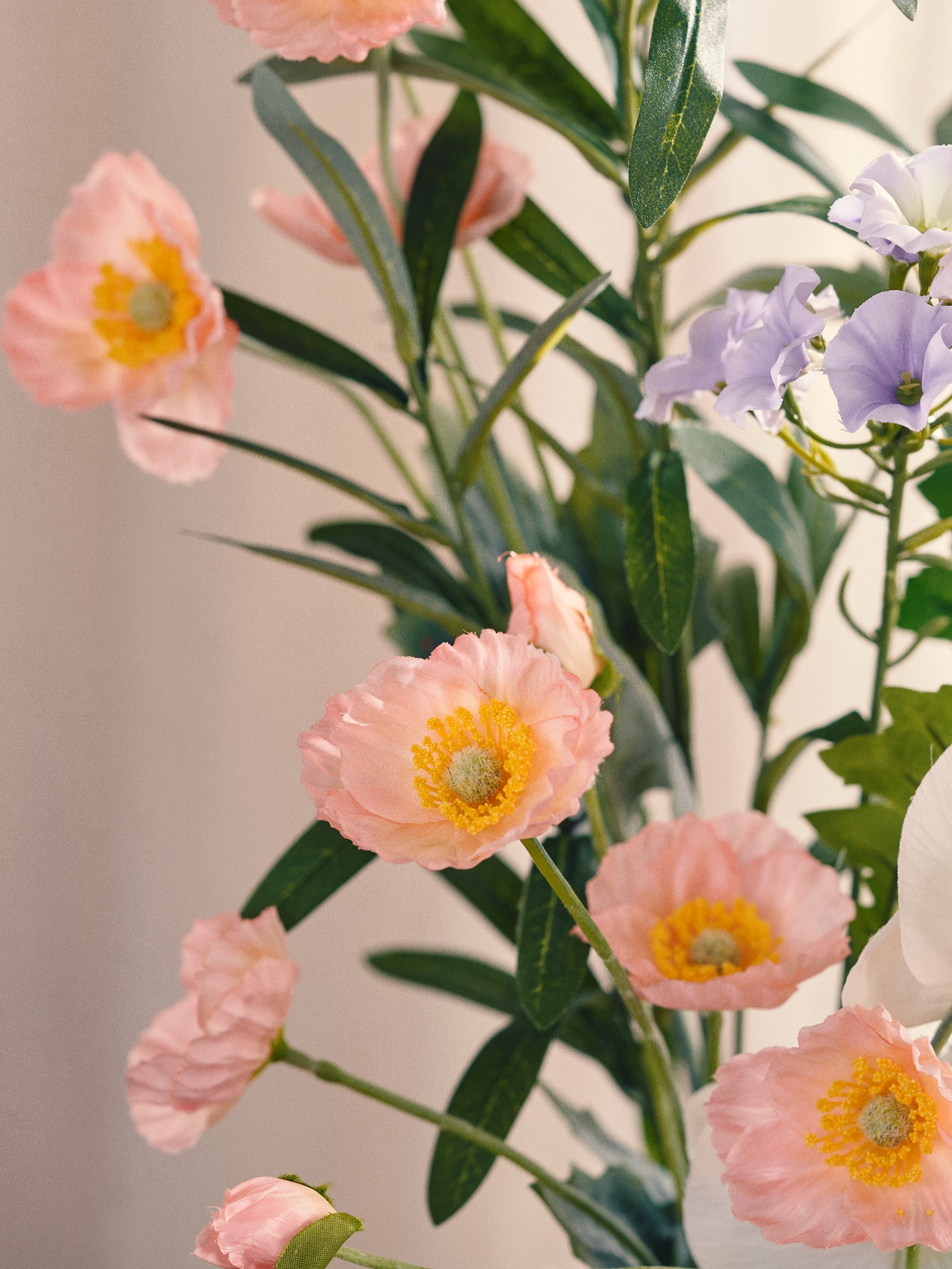 Kunstig blomst valmue | 59 cm.  | Peach