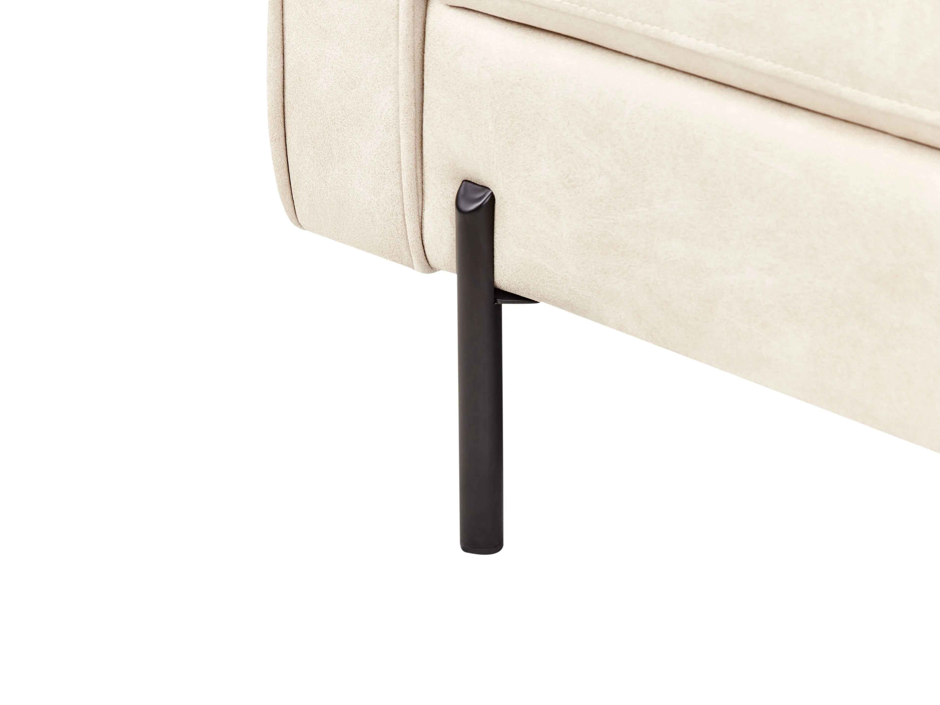 Linkszijdige chaise longue REBAIS Kunstleer Lichtbeige