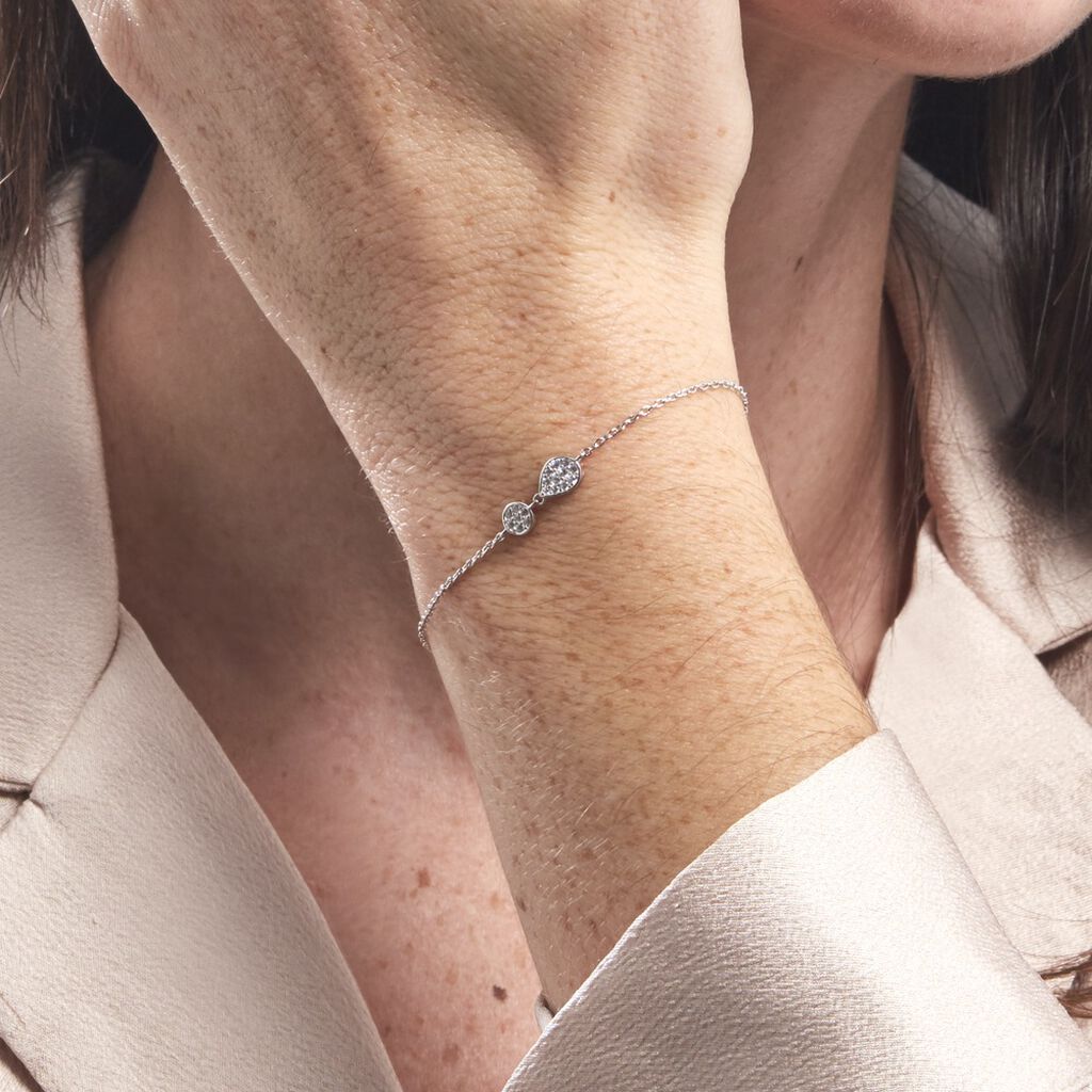 Bracelet Aletha Argent Blanc Oxyde De Zirconium