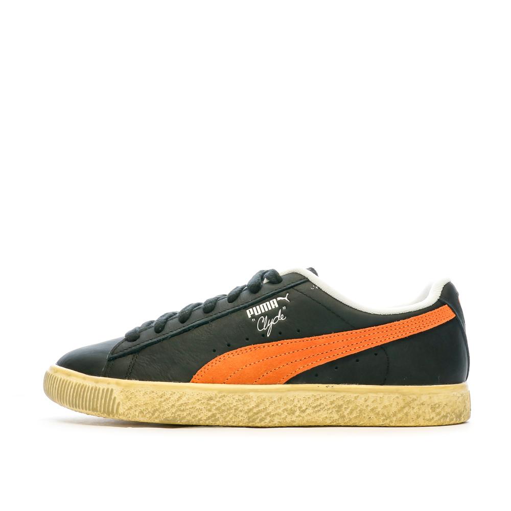 Puma Baskets Noir/Orange Homme Puma Clyde Vintag