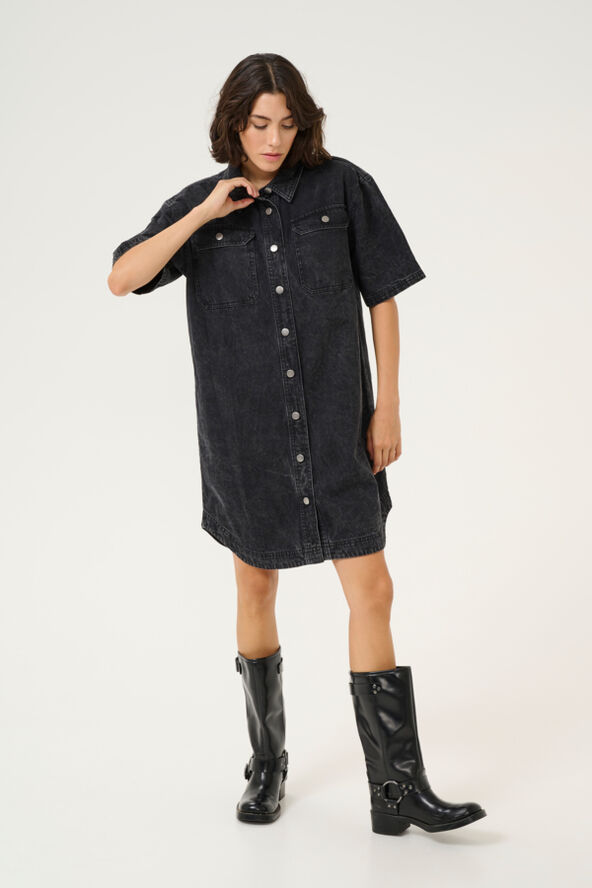 Kaffe KAemma Denim Shirt Dress Medium grey denim