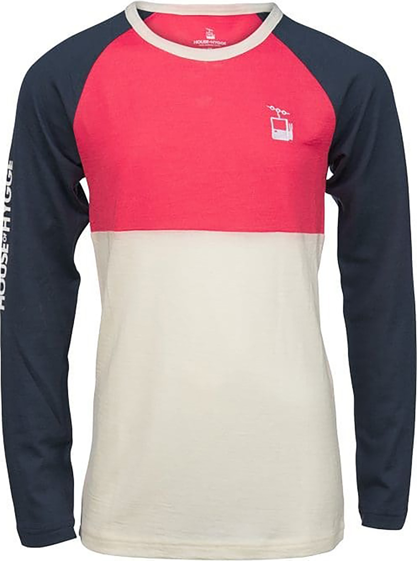 HyggeWool Crew Neck Junior Mørkeblå/Rød/Hvit