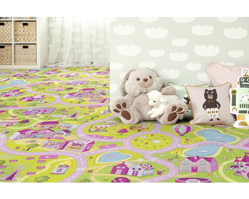 Tapijt Sweet Town roze 400 cm breed (per meter verkocht)