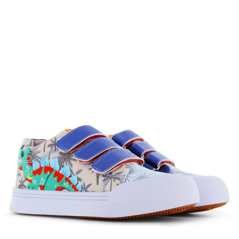 Go Bananas sneaker klittenband - Dino Canvas | Jongens schoenen