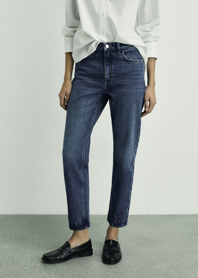 MANGO Mom2000 high-rise jeans Open blue