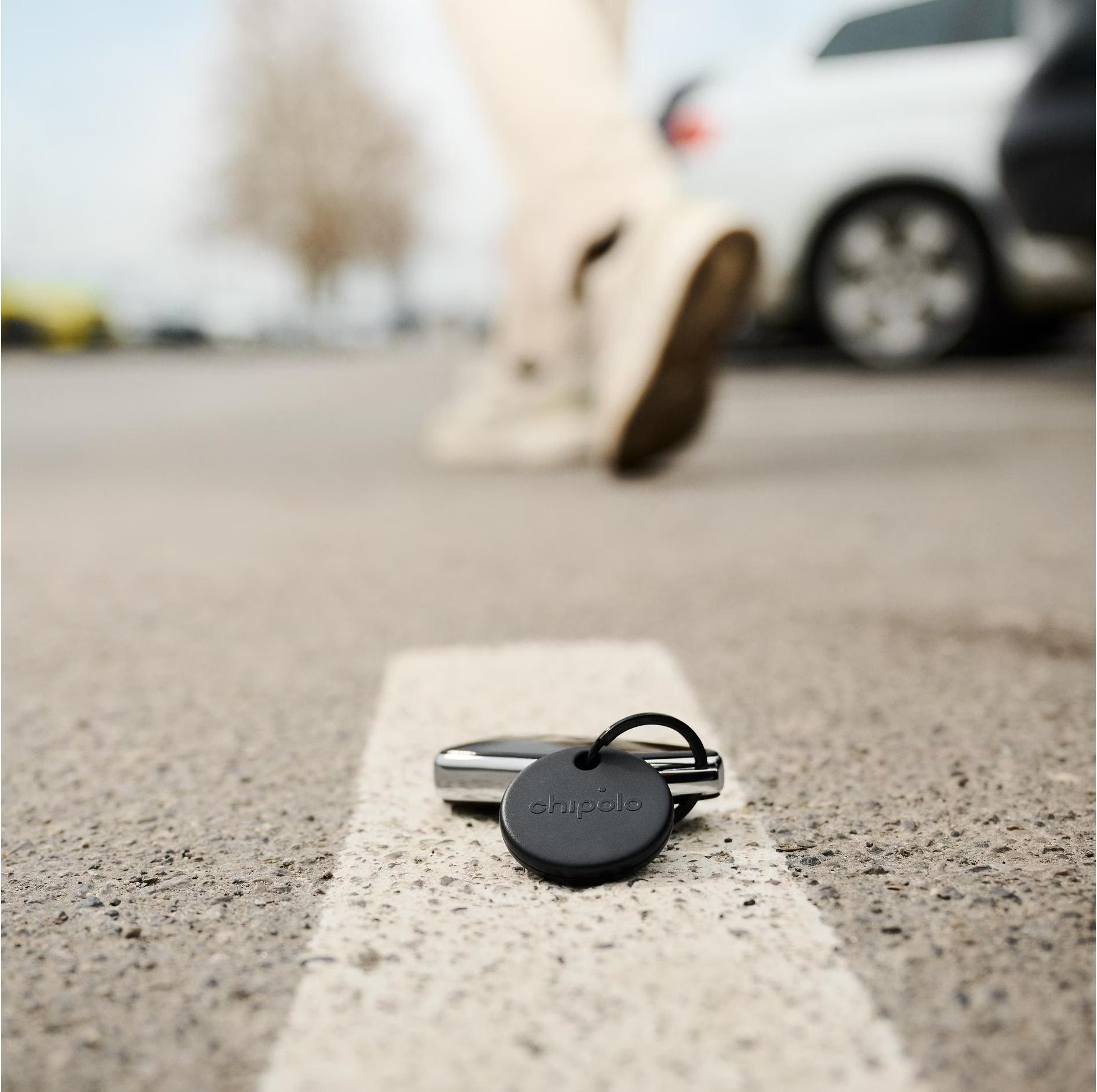 POP Bluetooth Keyfinder Tracker kompatibel mit Apple und Google Find My Netzwerk (RWS.0000006.000) (iOS / Android) - Schwarz