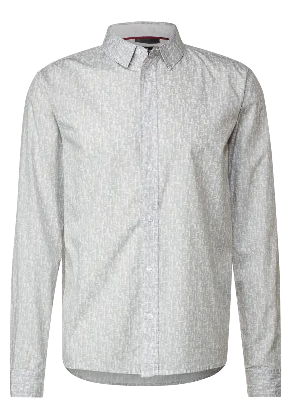 Hemd mit Alloverprint - broken white