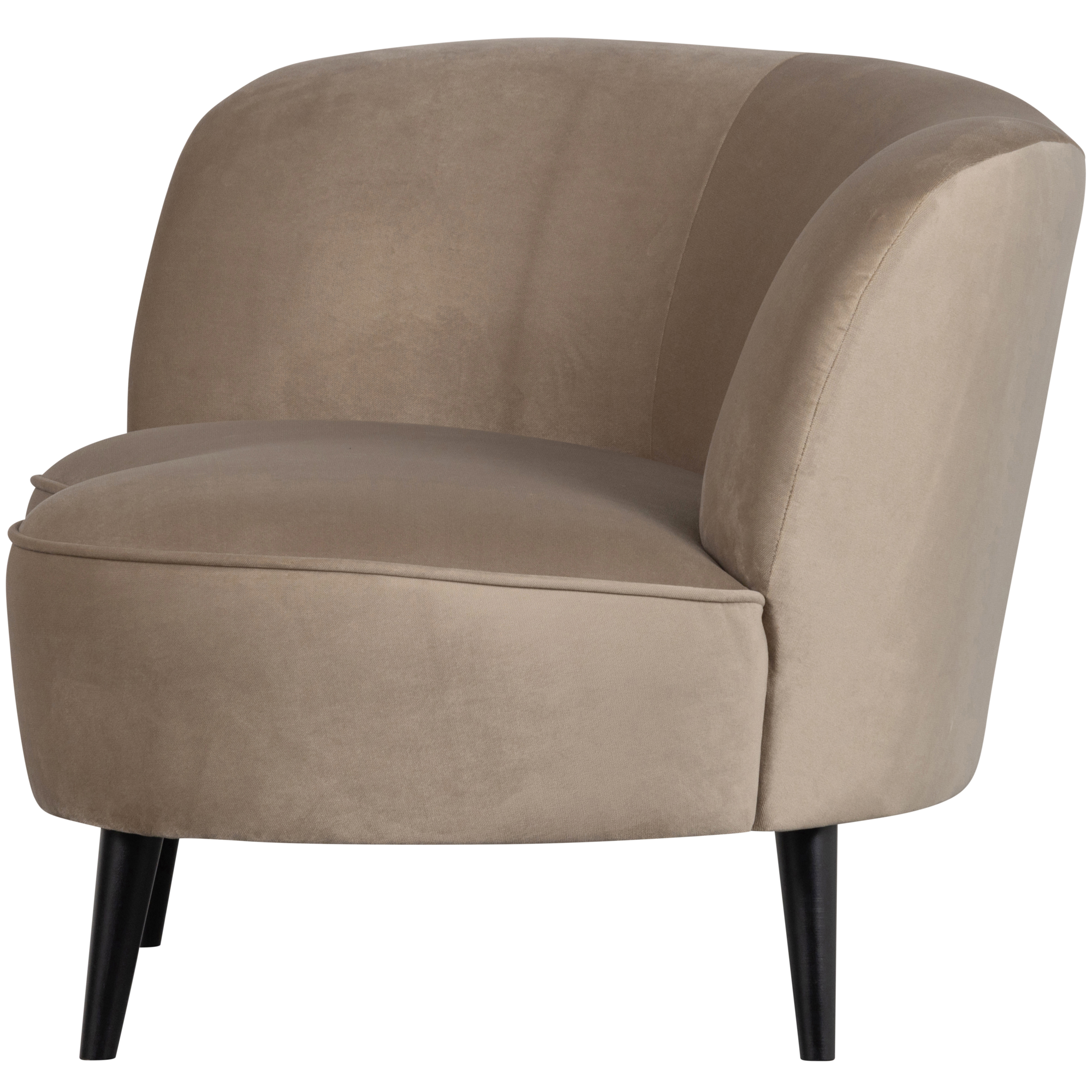 Lounge fauteuil Sara Sara Lounge Fauteuil Links - Fluweel - Khaki