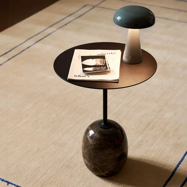 &Tradition - Lato Beistelltisch oval 40 x 50 cm, H 45 cm, Eiche / Crema Diva Marmor