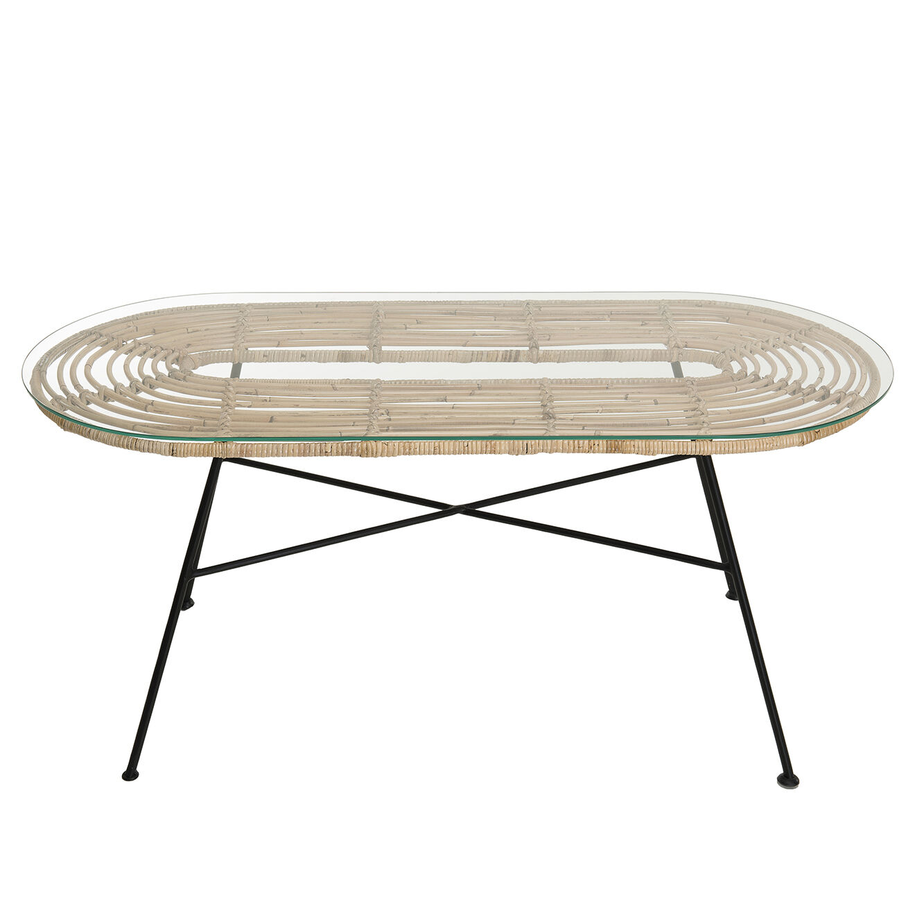 Macabane Table Chloé bois/verre - 100x45 cm