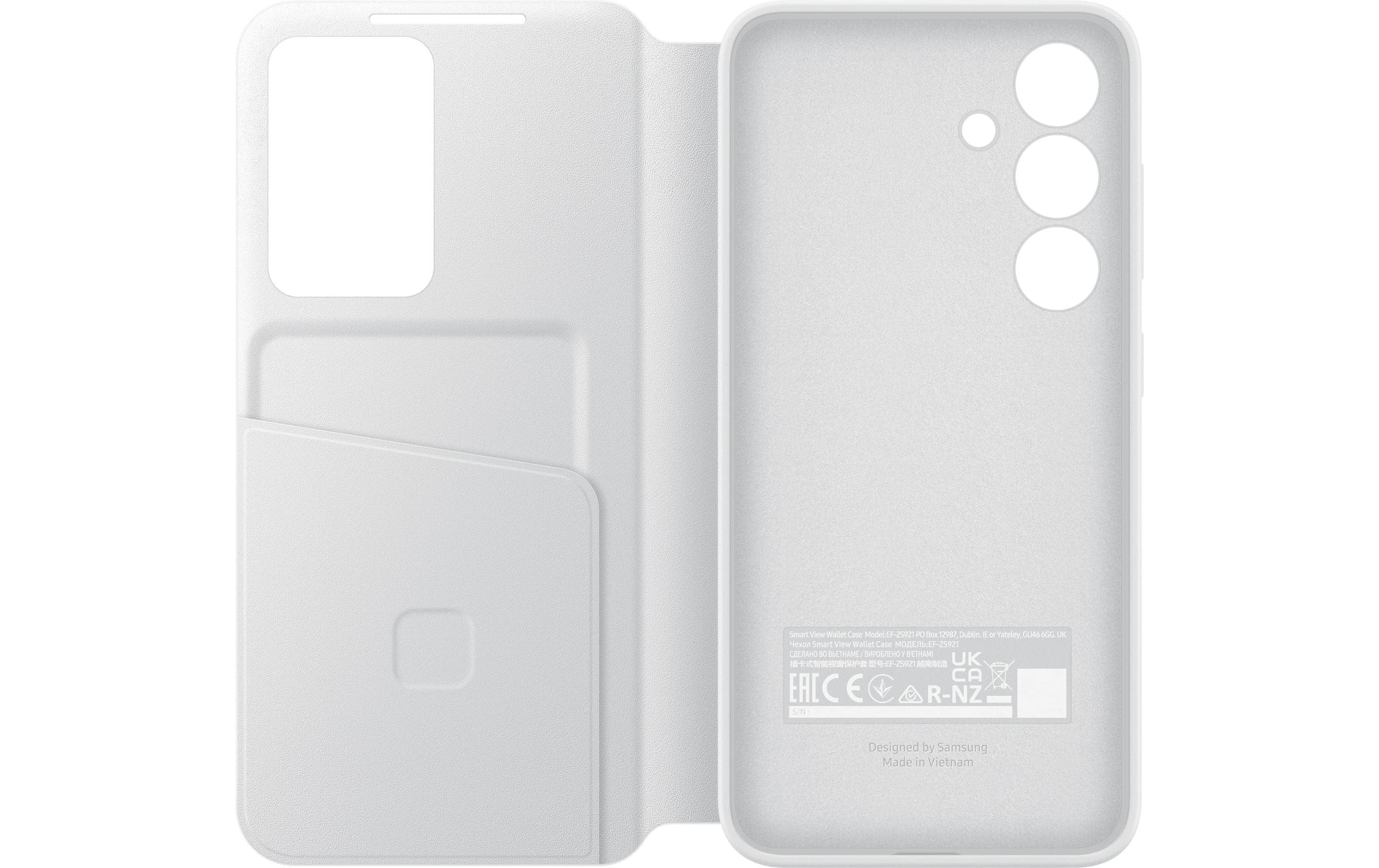 Book Cover Smart View Galaxy S24 WeissSchutzhülle mit Touch-Interface für das Samsung Galaxy S24