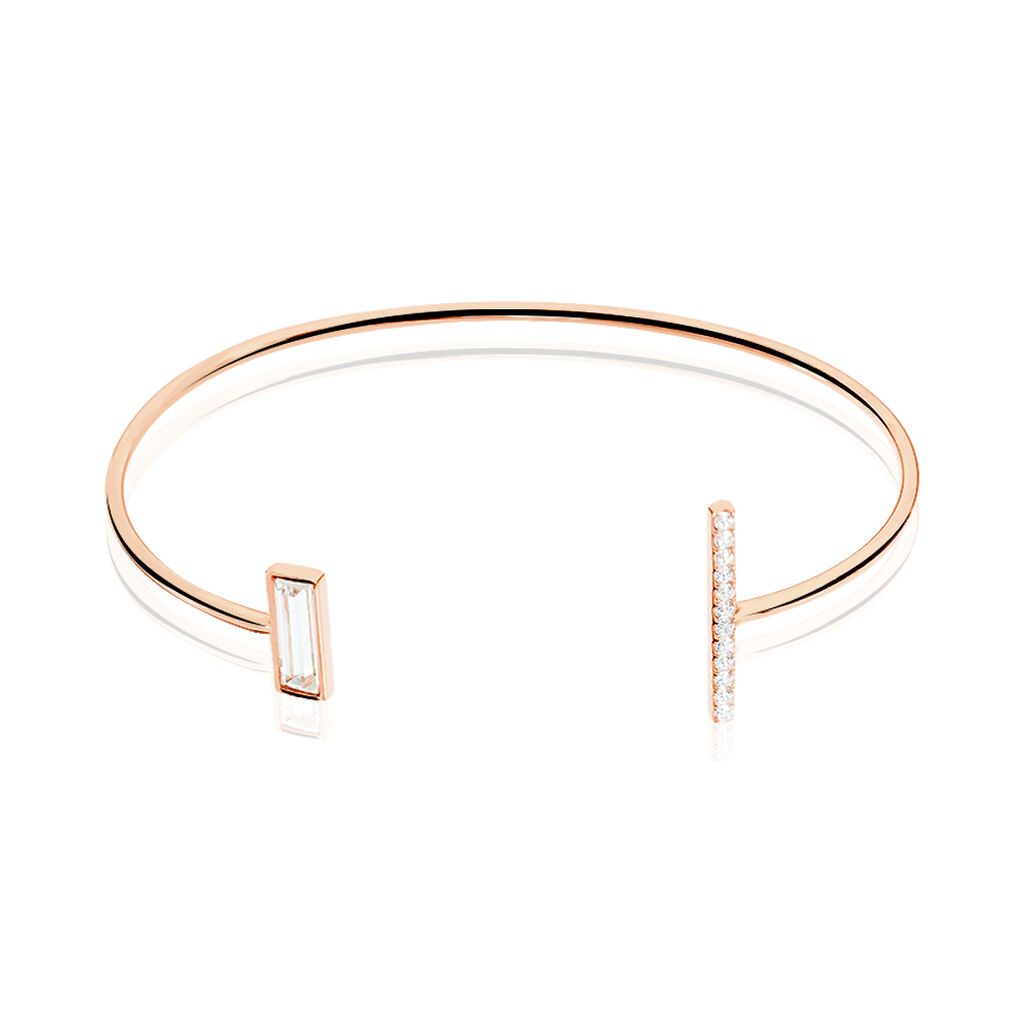 Bracelet Jonc Tea Argent Blanc Oxyde De Zirconium