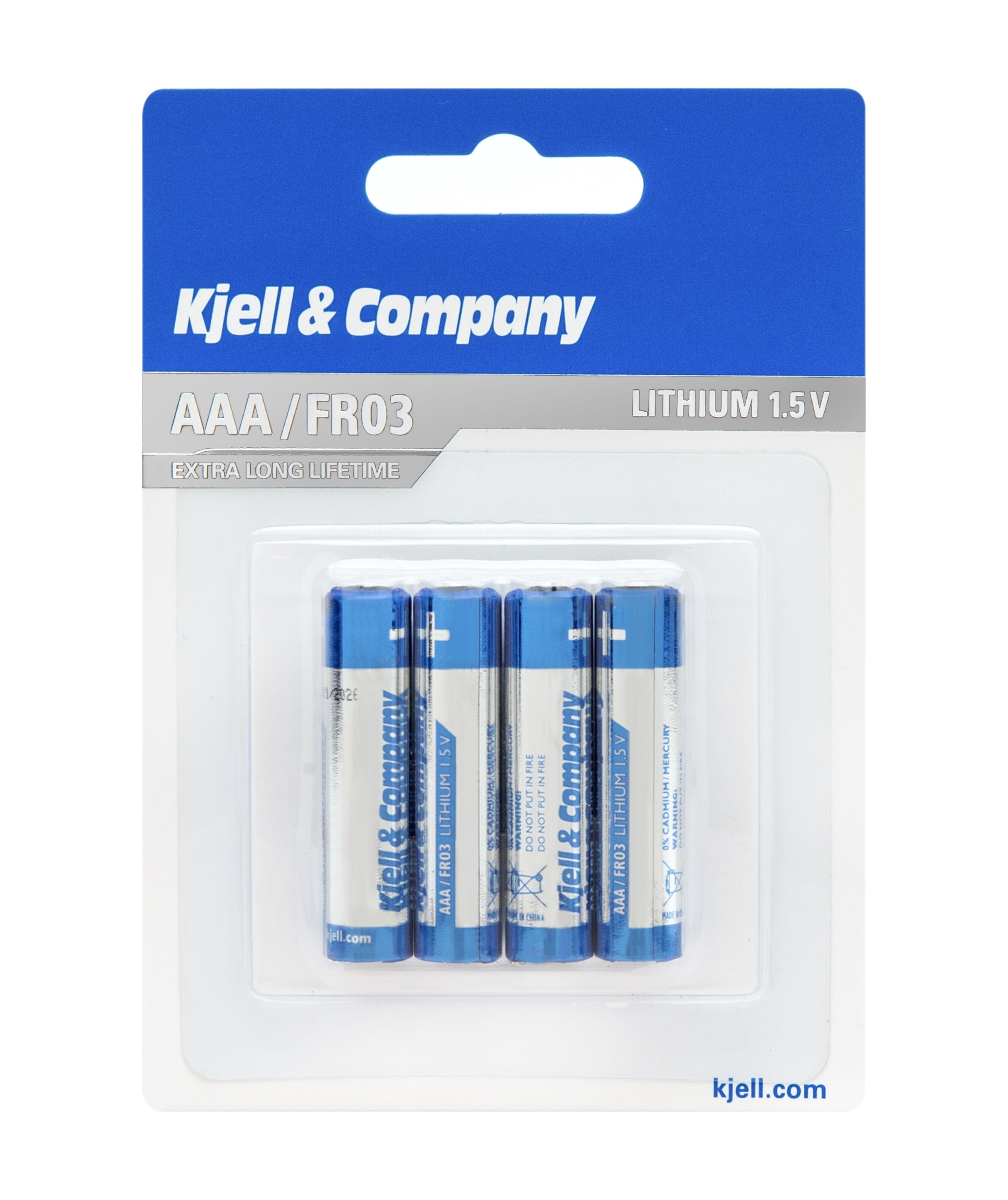 Kjell & Company AAA-litiumbatterier, 4-pk.