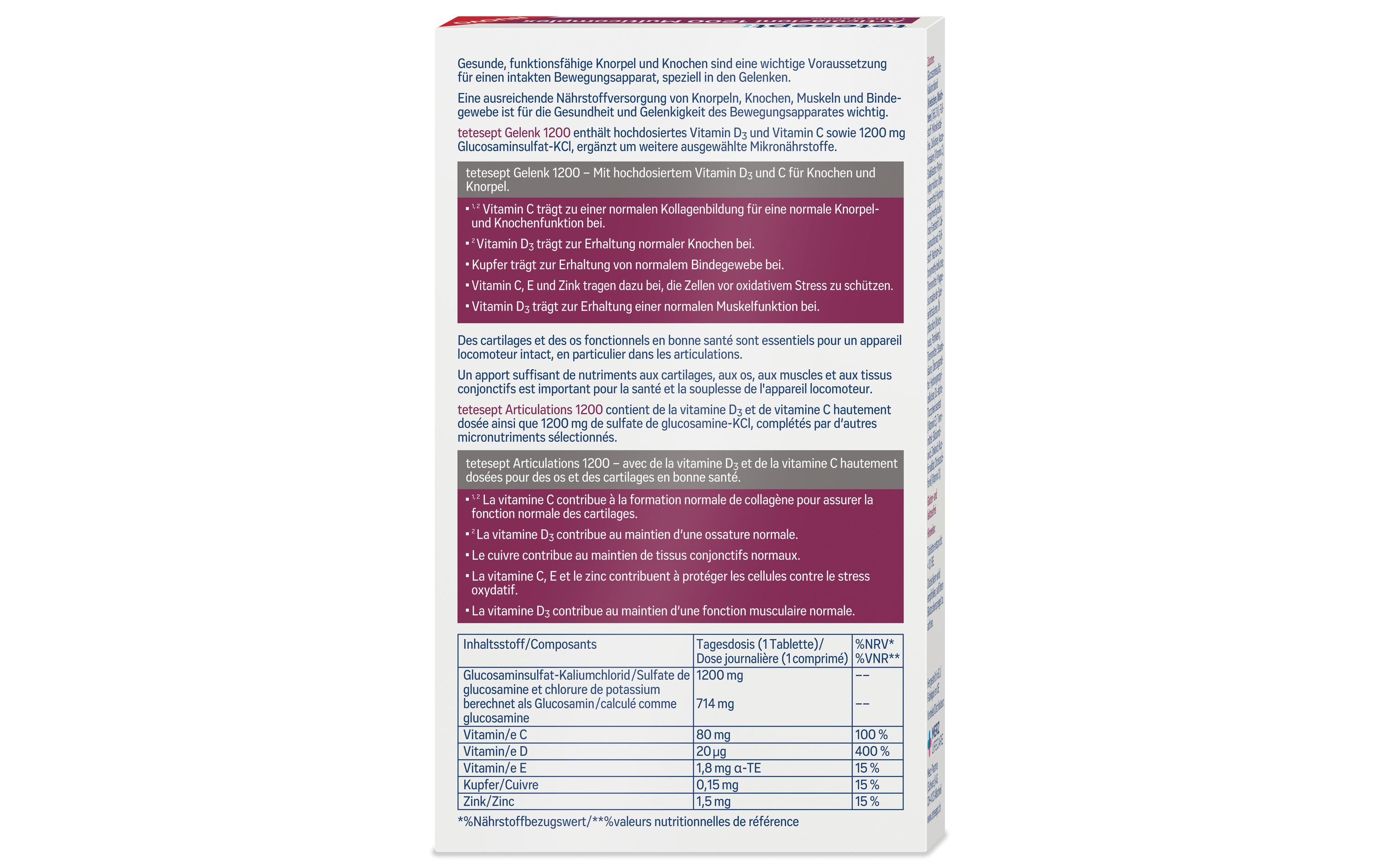 Gelenk 1200 Multi-Complex 30 TablettenNahrungsergänzungsmittel zur Unterstützung der Gelenke