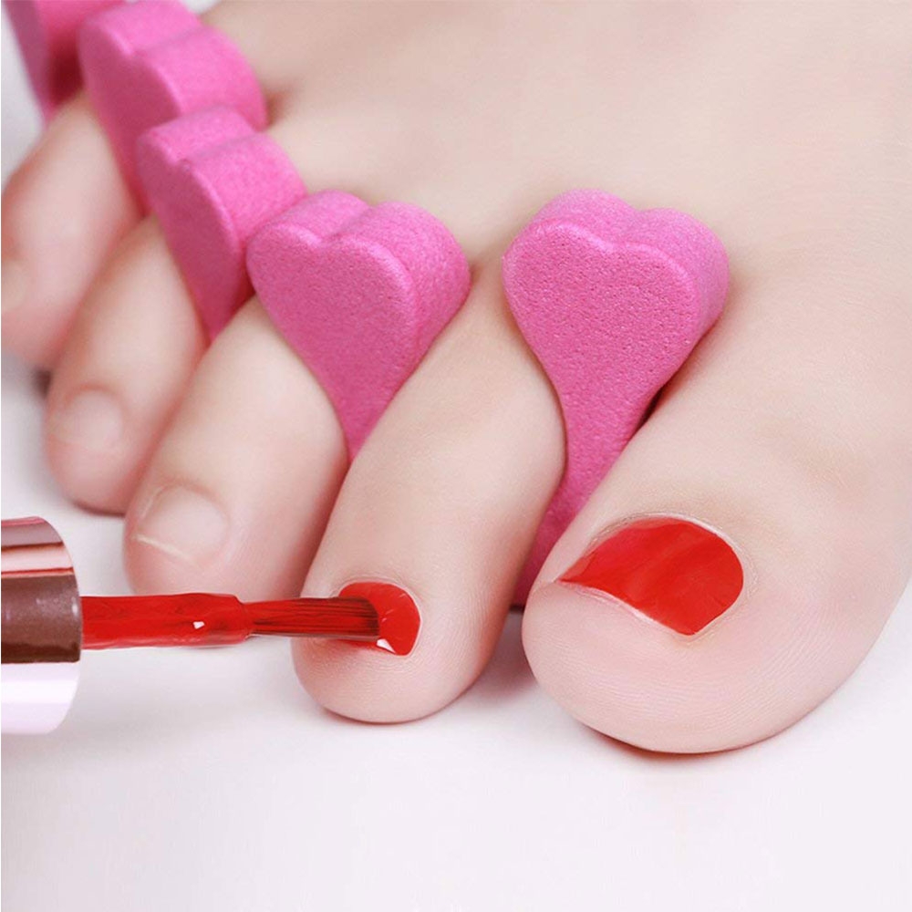 (10er Set) Zehen Finger Trenner Lackierhilfe Schaumstoff Zehenspreizer Pediküre / Maniküre - Div. Farben