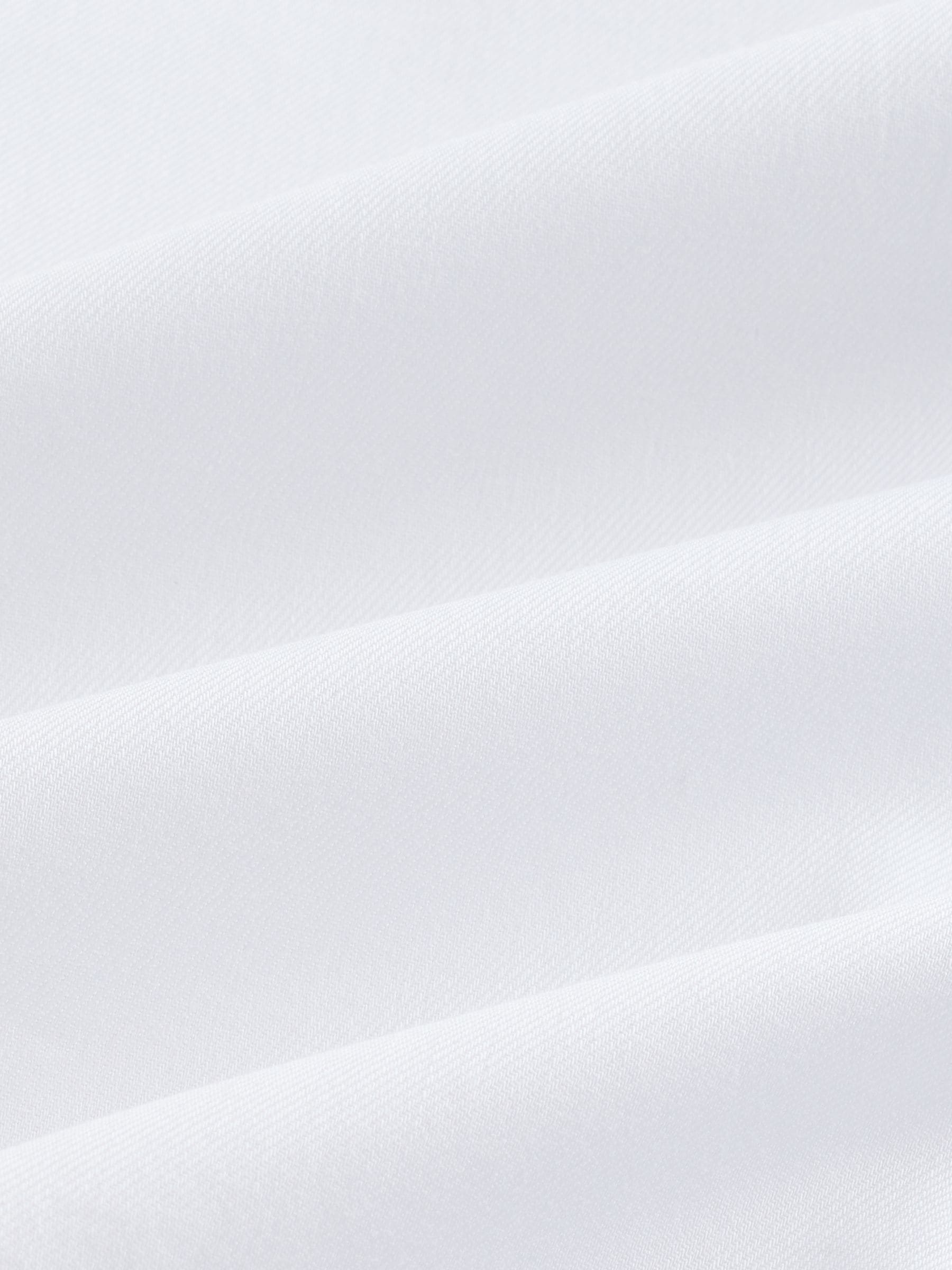 Wit - 100% katoenen getextureerd overhemd van keperstof