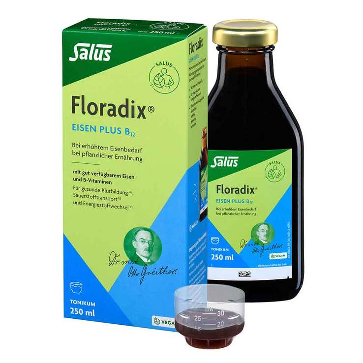 Floradix Eisen plus B12 vegan Tonikum, 250 ml