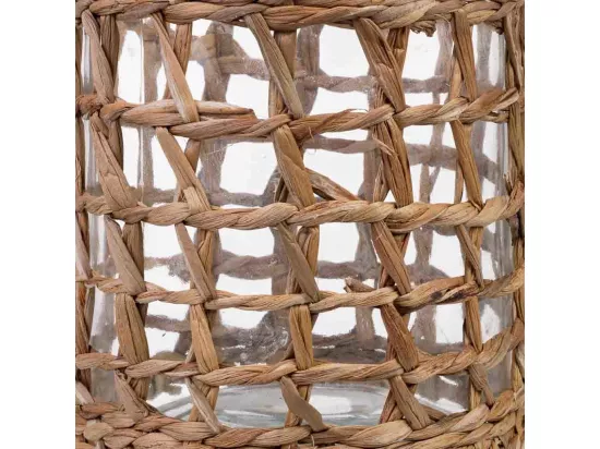 Vase en verre doublé de fibres naturelles