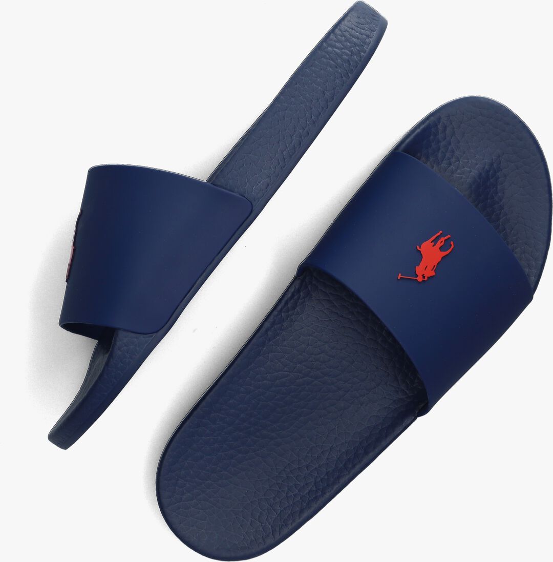 blauwe polo ralph lauren badslippers p.slide